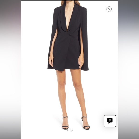 Katie May Boss Lady Cape Minidres- Black L FOR RENT ONLY